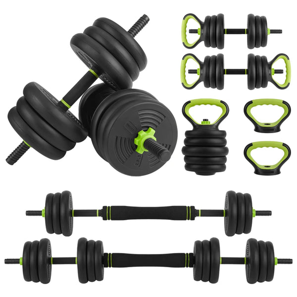 44LB Adjustable 4-in-1 Weight Set,Home Gym Strength Equipment, Functions as Dumbbells, Barbell, Kettlebell,Full Body Workouts